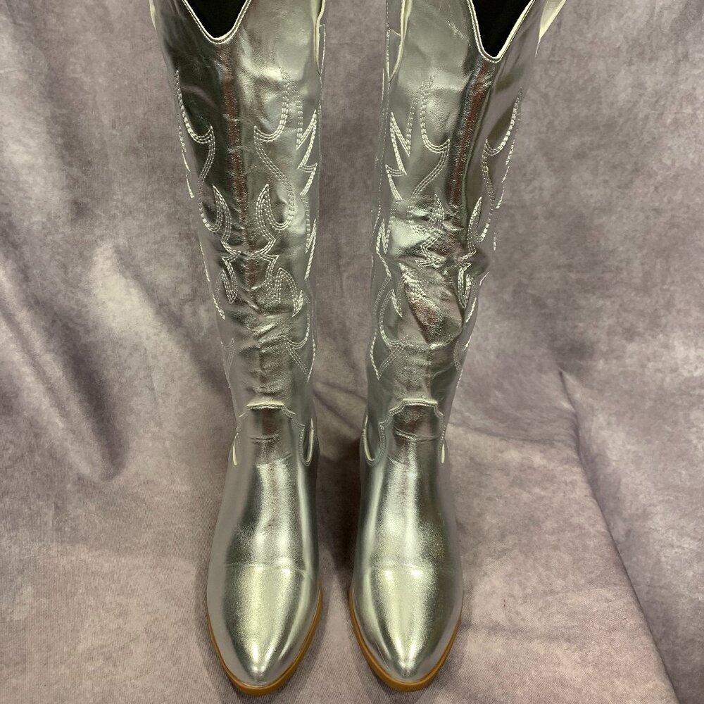 Stalov Knee High Pull-On Cowgirl Boots